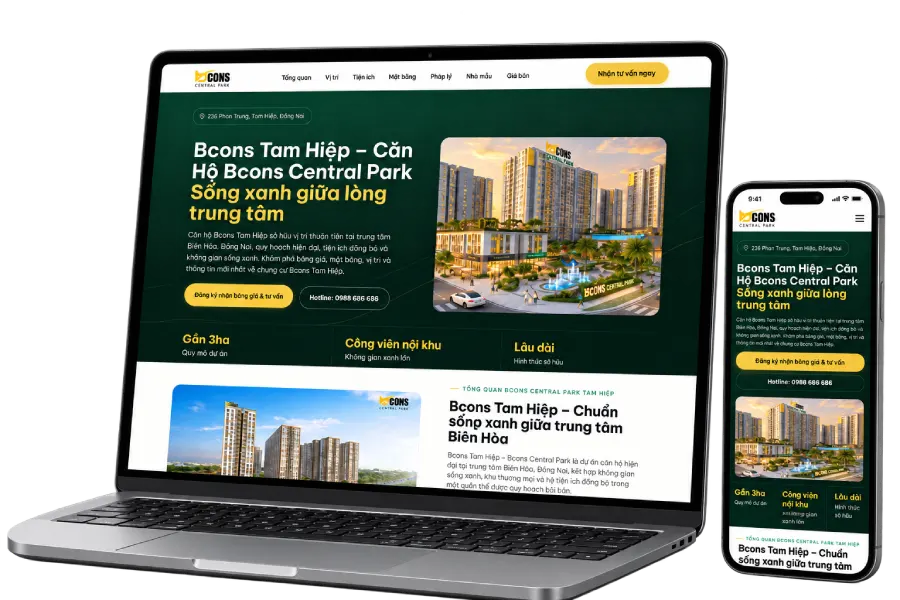 Dự án website Bcons Central Park