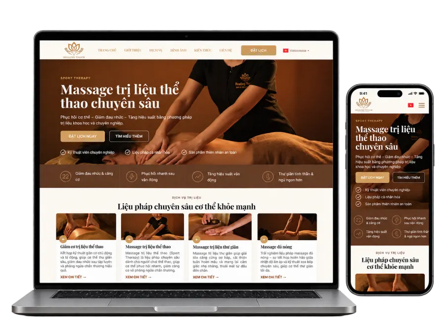 Dự án website Healing Touch Spa